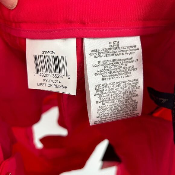 NWT BCBG Maxazria Lipstick Red Symon Cuffed Chino Shorts Size Small - Picture 6 of 6